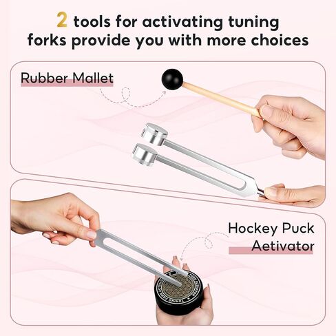 TABARO Tuning Forks for Healing Set - Includes 128HZ 136.1HZ 256HZ 384HZ Weighted & Unweighted Tuning Forks for Chakra/Sound Therapy/Yoga/Meditation/Gift/Mother's Day in Kuwait