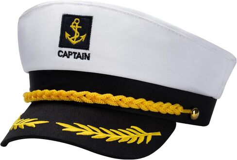 Navy Blue Captain Hat – Premium Sailor Hat for Men & Women, Classic Yacht Rock Style Captain hat for Nautical Theme Parties, Halloween Costume，Sailor Dress Up & Boat Crew Events in Kuwait