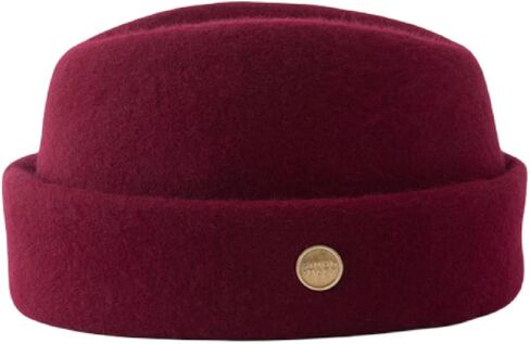 قبعة Tan & Tobe Military Fez Felt - قبعة من الصوف الفاخر مصممة للراحة والأناقة الخالدة - تاج مطوي مع شعار ذهبي in Kuwait
