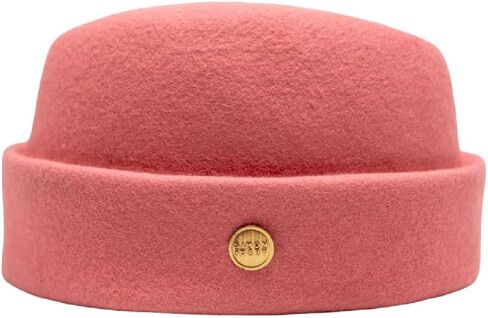 قبعة Tan & Tobe Military Fez Felt - قبعة من الصوف الفاخر مصممة للراحة والأناقة الخالدة - تاج مطوي مع شعار ذهبي in Kuwait