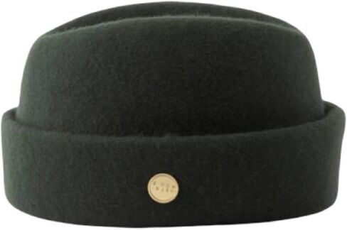 قبعة Tan & Tobe Military Fez Felt - قبعة من الصوف الفاخر مصممة للراحة والأناقة الخالدة - تاج مطوي مع شعار ذهبي in Kuwait