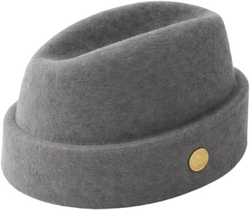 قبعة Tan & Tobe Military Fez Felt - قبعة من الصوف الفاخر مصممة للراحة والأناقة الخالدة - تاج مطوي مع شعار ذهبي in Kuwait
