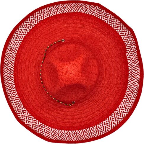 4E's Novelty 2 Pack Sombrero Hats للبالغين، قبعات حفلات Sombrero حمراء وصفراء مع حزام ذقن - من أجل فستان حفلات Fiesta Cinco De Mayo، قبعة مكسيكية للنساء والرجال إكسسوارات الزي in Kuwait