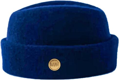 قبعة Tan & Tobe Military Fez Felt - قبعة من الصوف الفاخر مصممة للراحة والأناقة الخالدة - تاج مطوي مع شعار ذهبي in Kuwait