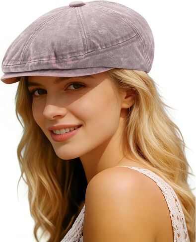 Vintage Newsboy Flat Cap Mens Womens Classic 8 Panel Gatsby Adjustable Washed Cotton Ivy Cabbie Hat Retro Golf Driving Hat in Saudi Arabia
