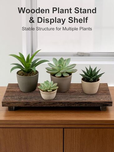 16 x 8 inch Wood Riser Pedestal Stand – Farmhouse Large Wood Tray for Kitchen Counter, Bathroom Decor, Sink, Soap Dishes, Plant, Bottles, Candles Display, Jewelry in Saudi Arabia