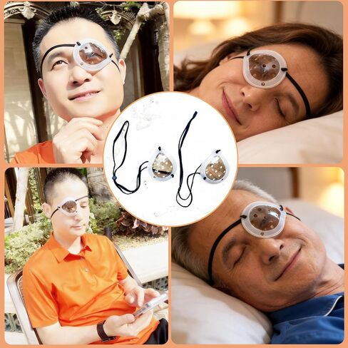 2 Pack Cataract Surgery Eye Shield, Clear Plastic Medical Eye Patch with Adjustable Strap and Silicone Edging for Post Surgery,Comfortable Eye Protection for Adults and Kids in Saudi Arabia