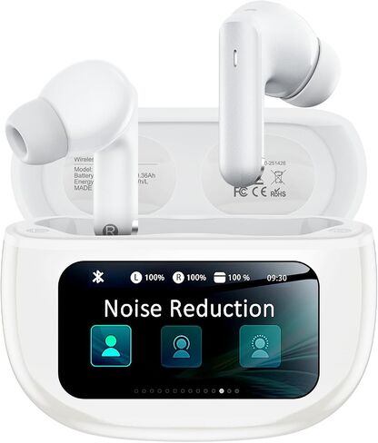 Wireless Earbuds, Ear Buds Active Noise Cancelling with Charging Case, 6.0 Bluetooth Earbuds with AI Clear Calls, 40H Playtime for Sports & Working, Stereo Sound Headphones for iPhone/Android-Raven in Saudi Arabia