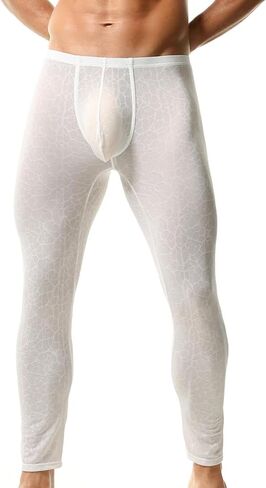 Mens Leggings Pants Lace See Through Tights Activewear Bugle Pouch Sleep Bottoms Underwear in Saudi Arabia