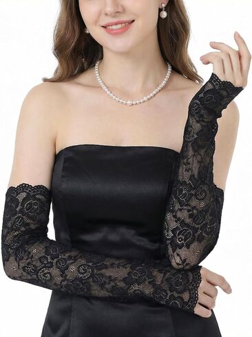 5 Pairs Women Lace Arm Sleeves Elegant Lace Sleeves to Cover Arms Fingerless Arm Covers Warmers for Women, 5 Colors in Kuwait