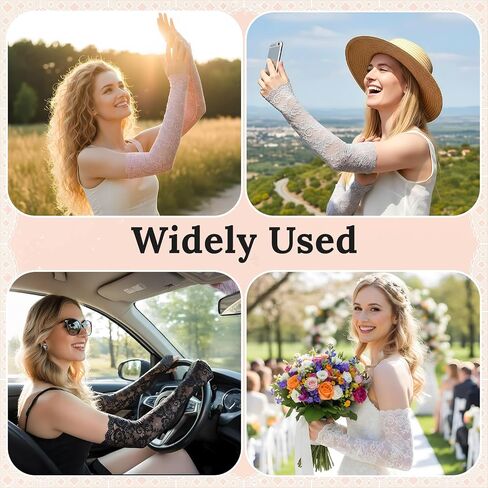 5 Pairs Women Lace Arm Sleeves Elegant Lace Sleeves to Cover Arms Fingerless Arm Covers Warmers for Women, 5 Colors in Kuwait