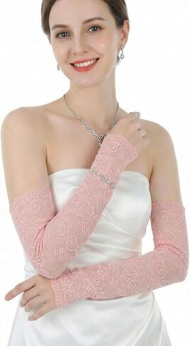 5 Pairs Women Lace Arm Sleeves Elegant Lace Sleeves to Cover Arms Fingerless Arm Covers Warmers for Women, 5 Colors in Kuwait