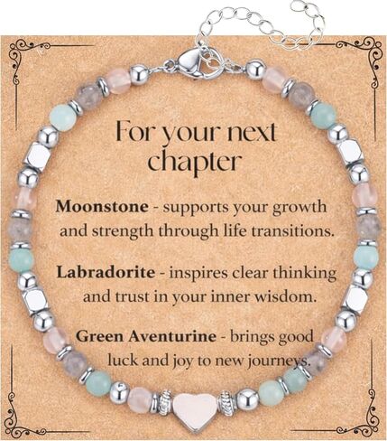 Healing Bracelet for Women – Inspirational Gift for Her, Mother's Day,Moonstone Labradorite Green Aventurine Bracelet, Get Well Soon Gift, Meaningful “Next Chapter" Jewelry with Message Card in Saudi Arabia