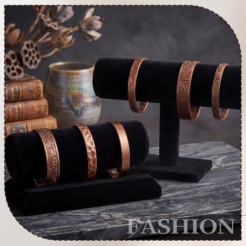 Highergo 6 Pcs Copper Magnetic Bracelet for Women Ultra Magnetic Copper Bracelet Adjustable Cuff Bangles Jewelry Gift(Vintage) in Kuwait