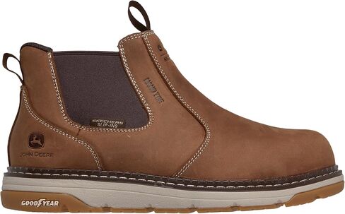 Skechers Men's John Deere By Skechers Chelsea Safety Boots -Carbon Nano Toe Hands Free Slip-ins in Kuwait