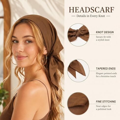 Headscarf 8-Piece Set, Hair Scarf for Women and Girls, Versatile Hair Accessories for Daily Styling and Outdoor Activities, Four Colors with Hair Clips for Various Outfits and Occasions in Saudi Arabia