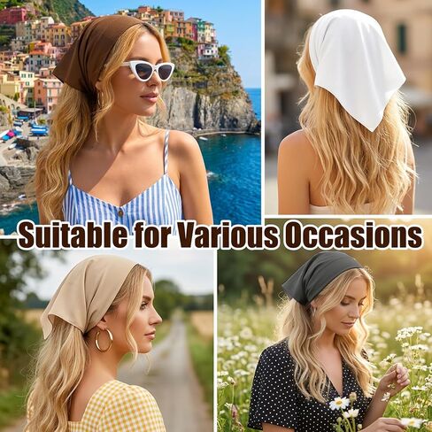 Headscarf 8-Piece Set, Hair Scarf for Women and Girls, Versatile Hair Accessories for Daily Styling and Outdoor Activities, Four Colors with Hair Clips for Various Outfits and Occasions in Saudi Arabia