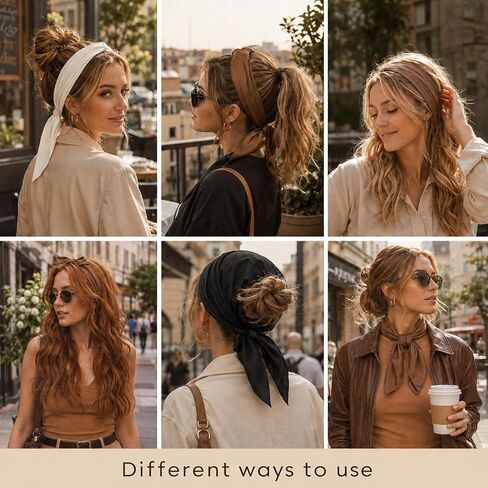 Headscarf 8-Piece Set, Hair Scarf for Women and Girls, Versatile Hair Accessories for Daily Styling and Outdoor Activities, Four Colors with Hair Clips for Various Outfits and Occasions in Saudi Arabia