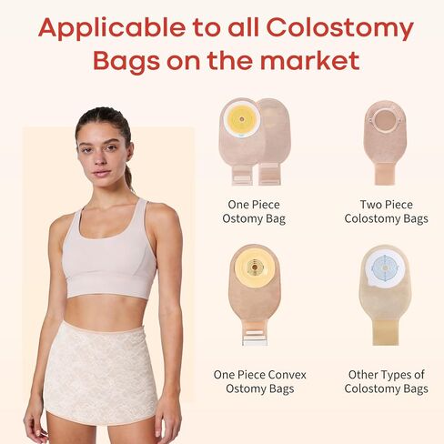 DERAYMI Ostomy Support Garments, Ostomy Wrap Colostomy Bag Covers, Hernia Ostomy Belt for Women Ostomy, Illeostomy, Colostomy, illeostomy, Urostomy Bag Covers (Nude Colored Lace, Large) in Kuwait