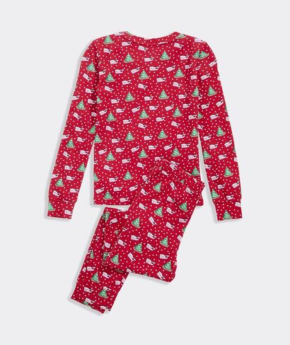 vineyard vines Kids' Knit Pajama Set, Santa Whale Red, 6 in Kuwait