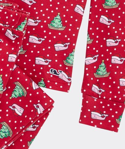 vineyard vines Kids' Knit Pajama Set, Santa Whale Red, 6 in Kuwait