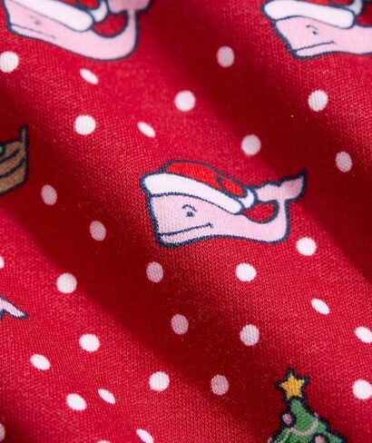 vineyard vines Kids' Knit Pajama Set, Santa Whale Red, 6 in Kuwait