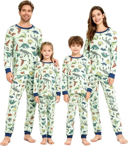 HYCLES Family Matching Pajama Sets, Long Sleeve Sleepwear Pjs for Couple Dinosaur Pjs in Kuwait