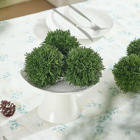 Heleze 4 Inch Decorative Balls, Real Touch Cedar Topiary Ball Faux Greenery Boxwood Balls for Centerpiece Bowls Farmhouse Home Decor 3 Pcs in Saudi Arabia