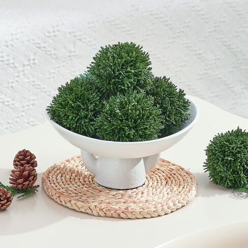 Heleze 4 Inch Decorative Balls, Real Touch Cedar Topiary Ball Faux Greenery Boxwood Balls for Centerpiece Bowls Farmhouse Home Decor 3 Pcs in Saudi Arabia