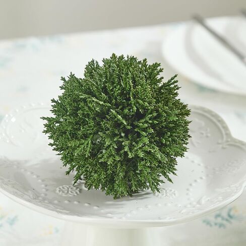 Heleze 4 Inch Decorative Balls, Real Touch Cedar Topiary Ball Faux Greenery Boxwood Balls for Centerpiece Bowls Farmhouse Home Decor 3 Pcs in Saudi Arabia