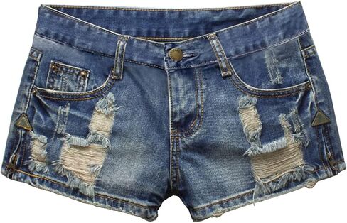 Fensajomon Women's Low Rise Summer Ripped Distressed Frayed Denim Shorts Sexy Jean in Saudi Arabia
