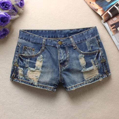 Fensajomon Women's Low Rise Summer Ripped Distressed Frayed Denim Shorts Sexy Jean in Kuwait
