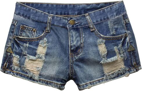 Fensajomon Women's Low Rise Summer Ripped Distressed Frayed Denim Shorts Sexy Jean in Kuwait