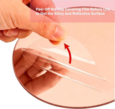 12 Pcs 10 Inch Mirror Centerpieces Decorative Trays Thickness 1.5 mm (Rose Gold) in Saudi Arabia