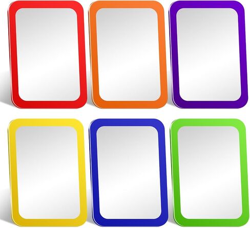 12 PCS Small Mirrors 6 x 4 Inch Colorful Acrylic Mirrors, Shatterproof Unbreakable with Round Corners for Boys and Girls, Classroom Bathroom DIY Crafts in Saudi Arabia