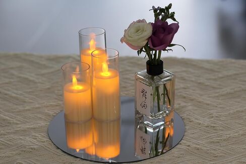 12 Pcs 10 Inch Mirror Centerpieces Charger Plates Decorative Trays Thickness 1.5 mm (Silver) in Saudi Arabia