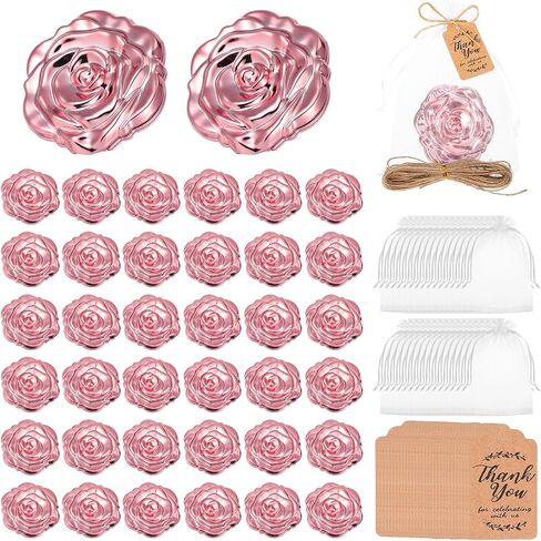 36Set Rose Compact Mirrors Bulk Quinceanera Party Favors Sweet 16 Party Favors for Guests Including Mirrors, Thank You Tags, White Organza Bags for Quinceanera Wedding Guests Souvenir Gifts in Saudi Arabia