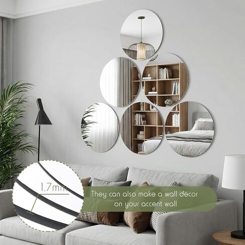 36 Pcs 12" Round Mirrors for Centerpieces for Tables, Round Mirrors Trays Plates for Centerpieces, Wedding Decorations, Baby Shower Party, Christmas Decorations, 2mm in Kuwait