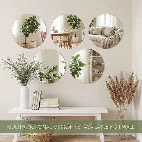 36 Pcs 12" Round Mirrors for Centerpieces for Tables, Round Mirrors Trays Plates for Centerpieces, Wedding Decorations, Baby Shower Party, Christmas Decorations, 2mm in Kuwait