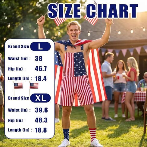 American Flag Overalls for Men - 4th of July Patriotic Bib Overalls with Cape Socks Flags Red White Blue USA Outfit in Saudi Arabia