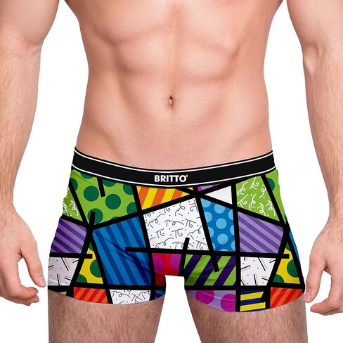Britto Romero Men's Boxer Briefs with Artwork Pattern, Colorful Landscape, Abstract, 2 Pairs per pack in Saudi Arabia