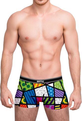 Britto Romero Men's Boxer Briefs with Artwork Pattern, Colorful Landscape, Abstract, 2 Pairs per pack in Saudi Arabia