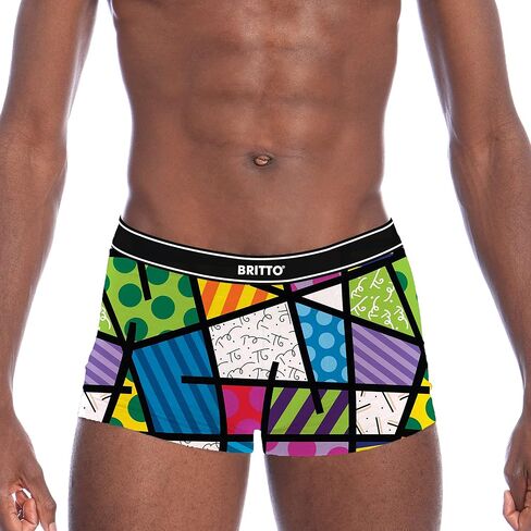Britto Romero Men's Boxer Briefs with Artwork Pattern, Colorful Landscape, Abstract, 2 Pairs per pack in Saudi Arabia
