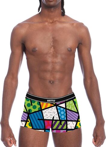 Britto Romero Men's Boxer Briefs with Artwork Pattern, Colorful Landscape, Abstract, 2 Pairs per pack in Saudi Arabia