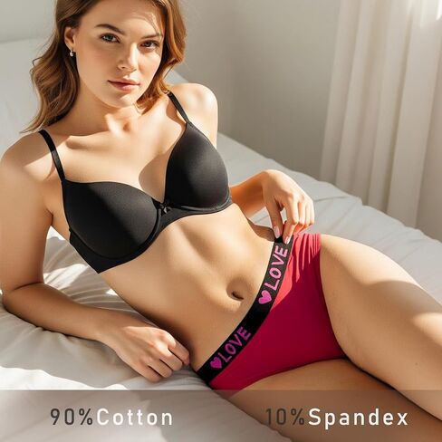 Plus Size Women's Cotton Underwear 12 Pack,Soft Breathable Everyday Hipster Briefs,6 Colors,Size XS-4XL in Saudi Arabia