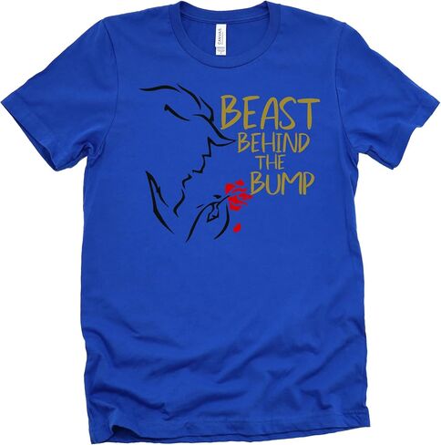 AMAZING RETRO Unisex Beauty and the Beast Bump Mommy T Shirt Pregnancy Announcement Tee Shirt Sold Individually in Saudi Arabia
