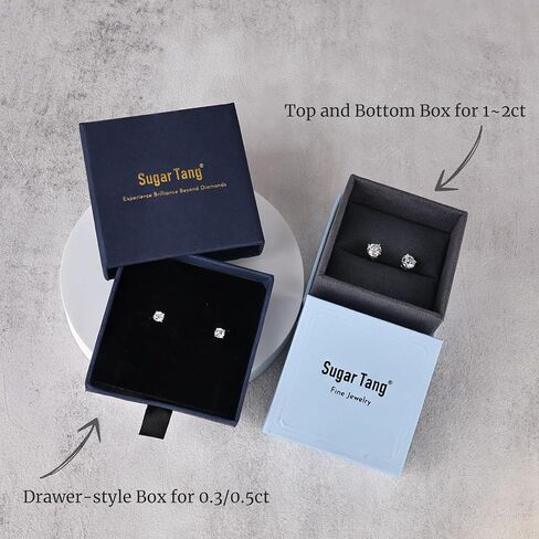 Moissanite Earrings, Substitute diamond Stud Earrings for Women 1-3 CT 18K White Gold Plated/S925 Sterling Silver Earring for Men, Lab Grown Hypoallergenic Jewelry in Saudi Arabia