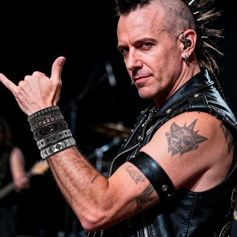 8 PCS Punk Rock Studded Leather Bracelets, Adjustable 80s Rock Concert Outfits for Men Women, Goth Accessories for Daily Rock Style in Saudi Arabia
