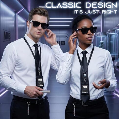 Secret Agent Costume Secret Service Props Black Spy Costume Accessories for Halloween Men Women in Saudi Arabia