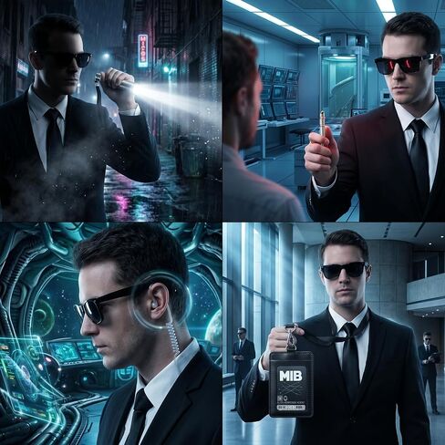 Secret Agent Costume Secret Service Props Black Spy Costume Accessories for Halloween Men Women in Saudi Arabia